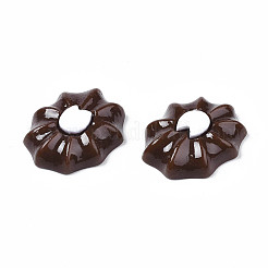 不透明なエポキシ樹脂カボション  模造食品  クッキー  ホワイト  25x21x8mm&nbsp;CRES-S358-57B