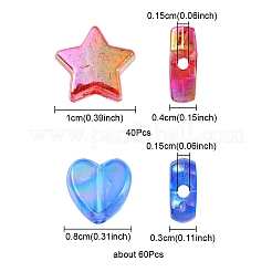 100Pcs 2 Styles Transparent Acrylic Beads&nbsp;OACR-YW0001-49