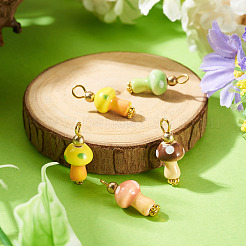 5Pcs Handmade Porcelain Pendants&nbsp;PALLOY-TAC0294