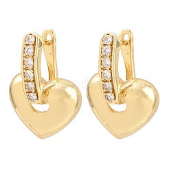Brass Micro Pave Clear Cubic Zirconia Hoop Dangle Earrings&nbsp;EJEW-G471-30C-G