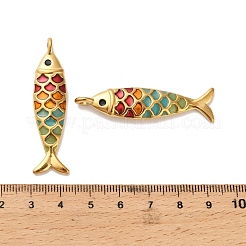 304ステンレスペンダント  エナメル  魚  18KGP本金メッキ  イオンプレーティング（ip）  カラフル  49x11.5x5.5mm  穴：3mm&nbsp;X-STAS-C152-01A-01G