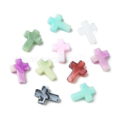 104個 8色アクリル天然石風ビーズ  クロス  ミックスカラー  15.5x12x4.5mm  穴：2mm  約13PCS /カラー&nbsp;OACR-FS0001-79