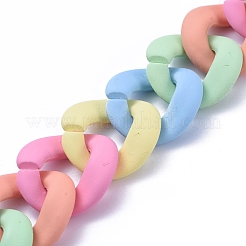 Handmade Opaque Spray Painted Acrylic Curb Chains&nbsp;AJEW-JB00613