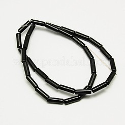 合成ターコイズビーズ連売り  染め  コラム  ブラック  13x4mm  穴：1mm  約32個/連  16インチ&nbsp;TURQ-G120-4x13mm-04