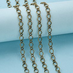 アイアン製手作りチェーンフィガロチェーン母子チェーン  溶接されていない  鉛フリーとニッケルフリー及びカドミウムフリー  アンティークブロンズ  スプールで  母のリンク：6x9mm  厚さ1mm  息子へのリンク：4x5mm  厚さ1mm  約328.08フィート（100m）/ロール&nbsp;CHSM003Y-AB