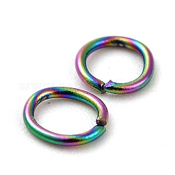 304ステンレススチールオープン丸カン  イオンプレーティング（ip）  虹色  24ゲージ  3.5x0.5mm  内径：2.5mm&nbsp;A-STAS-E475-01C