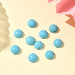 Craft Findings Dyed Synthetic Turquoise Gemstone Flat Back Dome Cabochons&nbsp;TURQ-S266-6mm-01