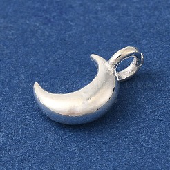 925スターリングシルバーチャーム  銀色のメッキ  ムーン  10.5x6.5x2.5mm  穴：4mm&nbsp;FIND-U013-06S-01