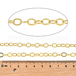 真鍮製アズキチェーン  カドミウムフリー＆ニッケルフリー＆鉛フリー  ハンダ付け  カード用紙付き  18KGP本金メッキ  6x4.5x0.5mm  約3.28フィート（1m）/ pc&nbsp;CHC-H111-05G-03