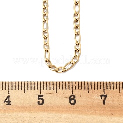 イオンプレーティング（IP）304ステンレススチールフィガロチェーンネックレス  カニカン付き  ゴールドカラー  17.7インチ（45cm）  2mm&nbsp;STAS-K168-02G