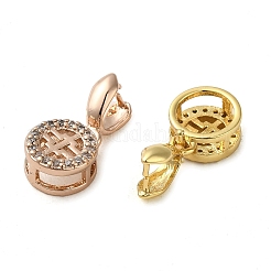 Rack Plating Brass Micro Pave Clear Cubic Zirconia Ice Pick Pinch Bails&nbsp;KK-K340-14