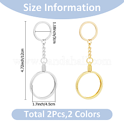 鉄製キーホルダー付き4色合金2個  プラチナ·ゴールデン  12cm  2個/カラー&nbsp;KEYC-FH0001-47