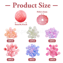 120Pcs 6 Colors Acrylic Beads&nbsp;SACR-TA0001-26