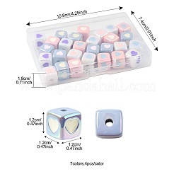28Pcs 7 Colors Opaque Acrylic Enamel Beads&nbsp;ACRC-FS0001-03