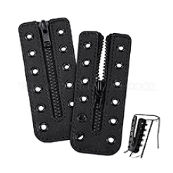 PU Leather Lace-in Shoe Zipper Inserts&nbsp;DIY-WH0671-072A
