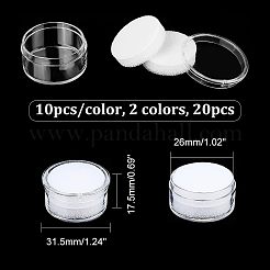 20個 2色 プラスチックネイルデコレーション収納  スポンジマット付き  コラム  ミックスカラー  3.15x1.75cm  10個/カラー&nbsp;MRMJ-CA0001-34
