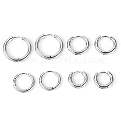 6 Pairs Tarnish Resistant 202 Stainless Steel Huggie Hoop Earrings&nbsp;EJEW-TA0001-57B