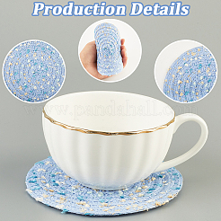 Handmade Knitting Cotton Cloth Fabric Coaster&nbsp;AJEW-WH20067-004B