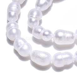 天然養殖淡水パールビーズ連売り  ケシパールバロックビーズ  ライス  貝殻色  5~6x3.5~4mm  穴：0.7~0.8mm  約61~65個/連  13.78インチ（35cm）&nbsp;PEAR-N012-03K