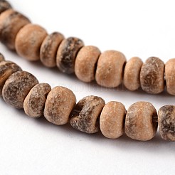 天然ココナッツロンデルビーズ連売り  4x1.5~4.5mm  穴：1mm  約144個/連  15インチ&nbsp;X-COCB-O001-12