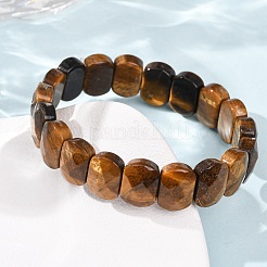 Natural Tiger Eye Beaded Stretch Bracelets for Unisex&nbsp;G-K303-01C