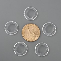 透明なアクリルビーズ  多面カット  ドーナツ  透明  直径約19.5mm  厚さ4.5mm  穴：12mm  約740個/500g&nbsp;PL671Y-1
