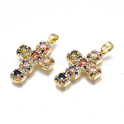 Brass Micro Pave Cubic Zirconia Pendants&nbsp;X-ZIRC-N039-157B-NF