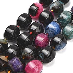 天然石瑪瑙ビーズ連売り  染め＆加熱  ランタン  ミックスカラー  15~19.5x14~17x12.5~15.5mm  穴：1.2~1.8mm  約24個/連  16.14''（41センチメートル）&nbsp;GG-L001-G01-03E