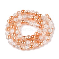 Electroplated Crackle Glass Beads Strands&nbsp;EGLA-N014-6mm-01