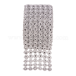 6 Rows Plastic Diamond Mesh Wrap Roll Rhinestone Crystal Ribbon Cake Wedding Decoration&nbsp;OCOR-WH0030-03