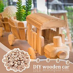 白樺の木の車輪  DIYアクセサリー  フラットラウンド  バリーウッド  28x10mm  穴：5mm&nbsp;DIY-WH0195-36A