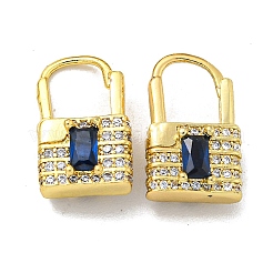 ブラスマイクロパヴェキュービックジルコニアフープピアス  18KGP本金メッキ  ロック  ミックスカラー  17.5x6mm&nbsp;EJEW-C088-41G