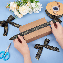 Single Face Hot Stamping Polyester Satin Ribbon&nbsp;SRIB-WH0001-02B