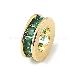 Brass Pave Cubic Zirconia European Beads&nbsp;CU-CBA389D-03G-02