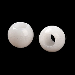 ナチュラルホワイトジェイドヨーロッパビーズ  大穴ビーズ  ラウンド  12x9.5~11mm  穴：5~6mm&nbsp;G-R488-01H