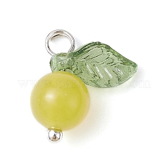 Natural Lemon Jade Fruit Charms&nbsp;PALLOY-JF02431-05