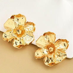 合金スタンドピアス  花  ゴールドカラー  63.5x57.5mm&nbsp;EJEW-D300-02G-06