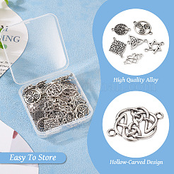 72Pcs 12 Styles Tibetan Style Alloy Connector Charms&nbsp;TIBE-TA0001-29