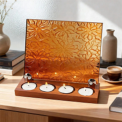 Wood Candle Holder&nbsp;AJEW-WH0455-384