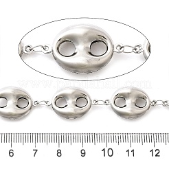 304ステンレススチールリンクチェーン  溶接されていない  オーバル  スプールで  ステンレス鋼色  23x14.5x6mm  5 m /ロール&nbsp;CHS-C016-06P