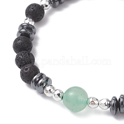 Natural & Synthetic Mixed Gemstone Beaded Stretch Bracelets for Men Women&nbsp;BJEW-JB12601