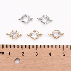Flower Brass Micro Pave Cubic Zirconia Links&nbsp;X-ZIRC-L054-09-NR