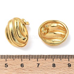 Textured Oval 304 Stainless Steel Stud Earrings for Women&nbsp;EJEW-K333-20G