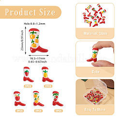 10Pcs 5 Styles Boot Baking Paint Glass Enamel Beads&nbsp;LAMP-TA0002-80B