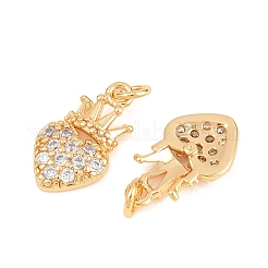 Valentine's Day Brass Micro Pave Clear Cubic Zirconia Pendants&nbsp;KK-A298-08G