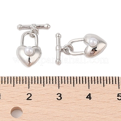 真鍮製マンテル  プラスチック付き  ロックハート  プラチナ  13.5x8.5x6.5mm  バー：4x11x2.5mm&nbsp;KK-B111-04P