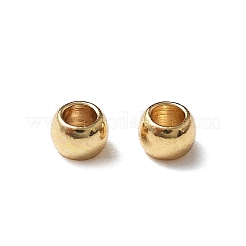 304ステンレススチールスペーサービーズ300個  ロンデル  ゴールドカラー  2.5x1.5mm  穴：0.8mm&nbsp;STAS-UN0054-14