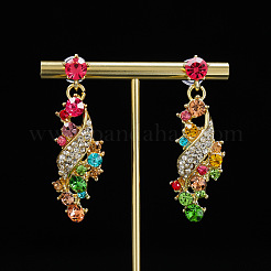 Twist Zinc Alloy Rhinestone & Glass Pendant Necklaces & Stud Dangle Earrings Sets&nbsp;FS-WGA0BF7-02