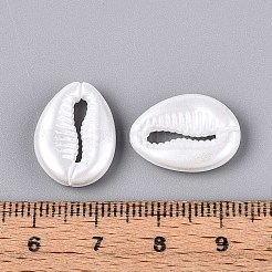 ABSプラスチックパール調ペンダント  シェル形状  乳白色  18x13x4.5mm  穴：2mm  約847個/500g&nbsp;KY-T041-12A