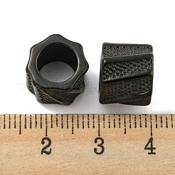 イオンプレーティング（IP）304ステンレスビーズ  大穴ビーズ  コラム  ブラック  11.5x10mm  穴：7.5mm&nbsp;STAS-O101-10B